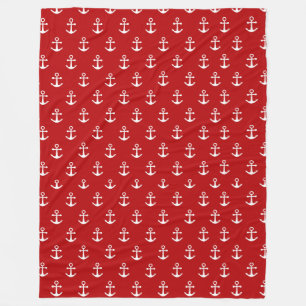 nautisch rood fleece deken
