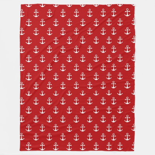 nautisch rood fleece deken (Voorkant)