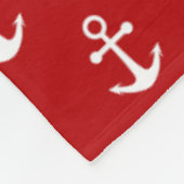 nautisch rood fleece deken (Hoek)