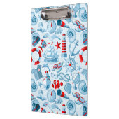 Nautisch rood wit en blauw patroon klembord (Links)