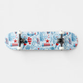 Nautisch rood wit en blauw patroon skateboard (Horizontaal)