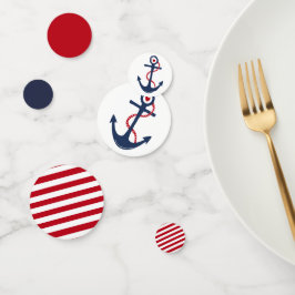 Nautisch Rood Wit Navy Baby shower Verjaardagsfees Confetti