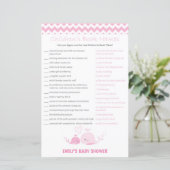 Nautisch roze Baby shower Game PRINED (Staand voorkant)