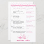 Nautisch roze Baby shower Game PRINED (Voorkant / Achterkant)