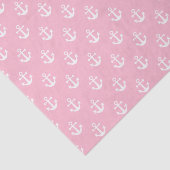 Nautisch roze en wit ankerpatroon tissuepapier (Detail)