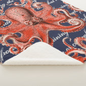 Nautisch roze octopus Zee creatie Sherpa Deken (3/4)