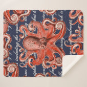 Nautisch roze octopus Zee creatie Sherpa Deken (Voorkant (horizontaal))