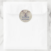 Nautisch rustiek strand - Anker bruiloft Ronde Sticker (Tas)