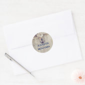 Nautisch rustiek strand - Anker bruiloft Ronde Sticker (Envelop)