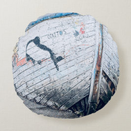 Nautisch Rustiek Verlaten Bootwrak Rond Kussen