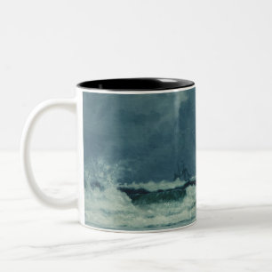 nautisch ruw water tweekleurige koffiemok
