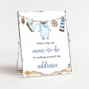 Nautisch Sailor Ahoy Baby shower Envelope Station Poster