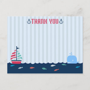 Nautisch / Sailor Theme Blank Dank u Briefkaart