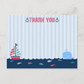 Nautisch / Sailor Theme Blank Dank u Briefkaart (Voorkant)