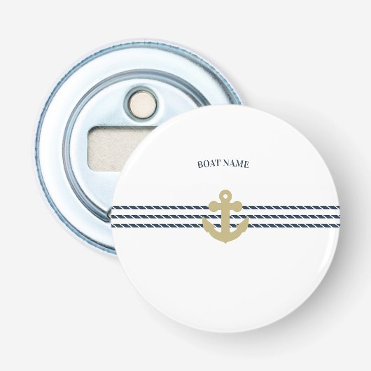 Nautisch scheepsanker, touw button flesopener (Voorkant)