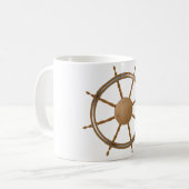  nautisch scheepswiel kompas ontwerp koffiemok (Voorkant links)