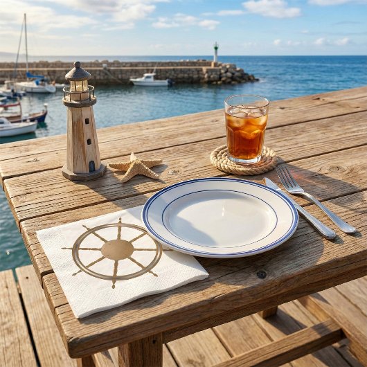 nautisch scheepswiel kompas ontwerp servet