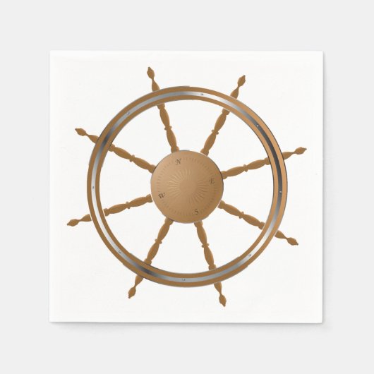 nautisch scheepswiel kompas ontwerp servet (Voorkant)