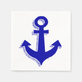Nautisch schip anker Navy Blue & White Beach Servetten (Voorkant)
