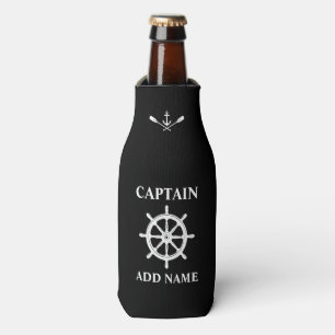 Nautisch Schip Helm Anker Riemen Kapitein Naam Zwa Flesjeskoeler