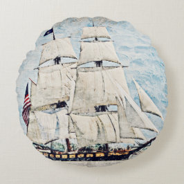 nautisch-schoener-schip rond kussen