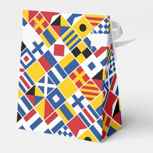 Nautisch signaal vlaggen patroon bedankdoosjes (Achterkant)