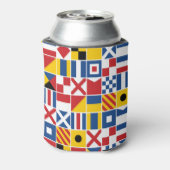 Nautisch signaal vlaggen patroon blikjeskoeler (Blikje Achterkant)