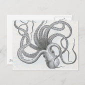 Nautisch steampunk octopus kraken design briefkaart (Voorkant / Achterkant)