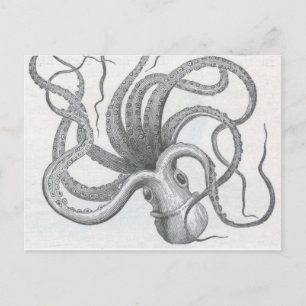 Nautisch steampunk octopus  kraken design briefkaart