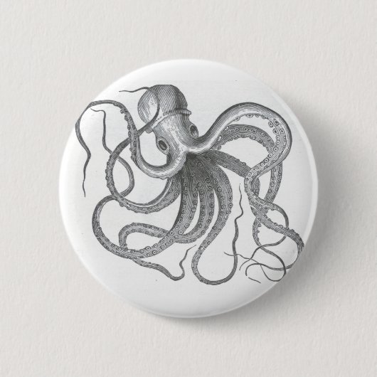 Nautisch steampunk octopus  ontwerp ronde button 5,7 cm (Voorkant)