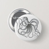 Nautisch steampunk octopus  ontwerp ronde button 5,7 cm (Voorkant /achterkant)