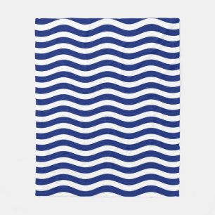Nautisch Stijlvol Wavy Stripes Decor Fleece Deken