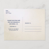 nautisch strand bruiloft Save the Date Kaart (Achterkant)