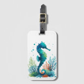 Nautisch/strand/kustzeepaardkunst Bagagelabel (Voorkant (verticaal))