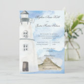 Nautisch strand met vuurtoren kaart (Staand voorkant)