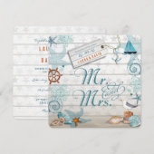 Nautisch strand | Uitnodiging tot weddenschappen (Voorkant / Achterkant)