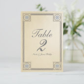 Nautisch Strand Vintage Trouwtafel Nummer Kaart (Staand voorkant)