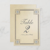 Nautisch Strand Vintage Trouwtafel Nummer Kaart (Voorkant / Achterkant)