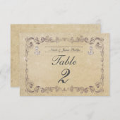 Nautisch Strand Vintage Trouwtafel Nummer Kaart (Voorkant / Achterkant)