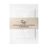 Nautisch strand zee schelp iriserende gouden schel uitnodigingen wikkel (Voorkant Voorbeeld)