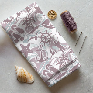 Nautisch strandpatroon Mauve ID839 Stof