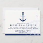 Nautisch thema |  ankerbruiloft kaart (Voorkant)