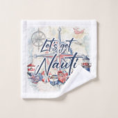 Nautisch thema badkamer handdoek set (Wasdoekje)