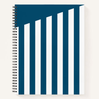 Nautisch thema Blauw en witte strepen Notitieboek