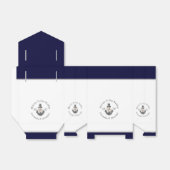 Nautisch-thema bloemanker roze marineblauw bedankdoosjes (Uitgevouwen)