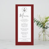 Nautisch-thema bloemanker wit maroon rood menu (Staand voorkant)