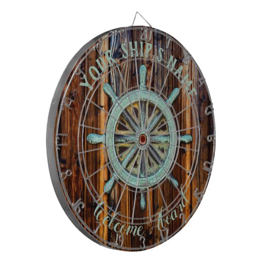 Nautisch thema Bronze Captains wiel Dartbord (Voorkant Links)