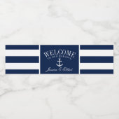 Nautisch Thema Bruiloft Anker Navy Welkom Waterfles Etiket (Enkel label)