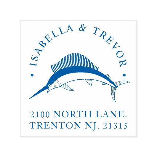 Nautisch Thema Bruiloft  Sailfish Custom Zelfinktende Stempel (Design)