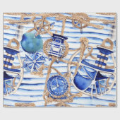 Nautisch thema cadeaupapier (Vlak)